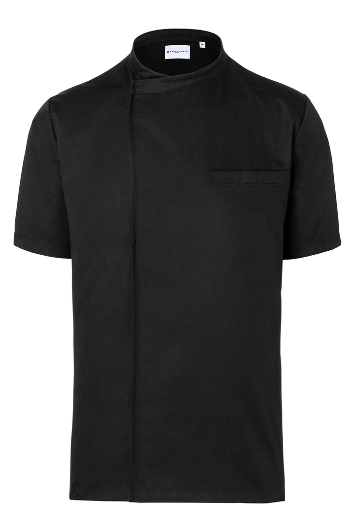 Karlowsky Kurzarm Überwurf-Kochhemd Basic 4XL Schwarz, 4XL Schwarz