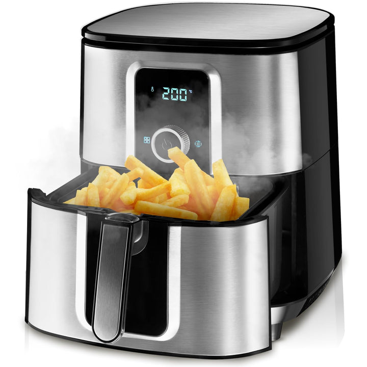 tectake® Heissluftfritteuse XXL -90% weniger Öl, 10,2l Fassungsvermögen, Touchscreen-Display, Airfry