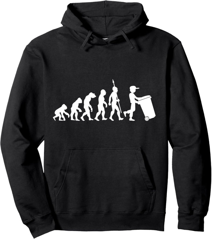 Müllmann Mülltonne Müllabfuhr Beruf Job Evolution Fun Lustig Pullover Hoodie