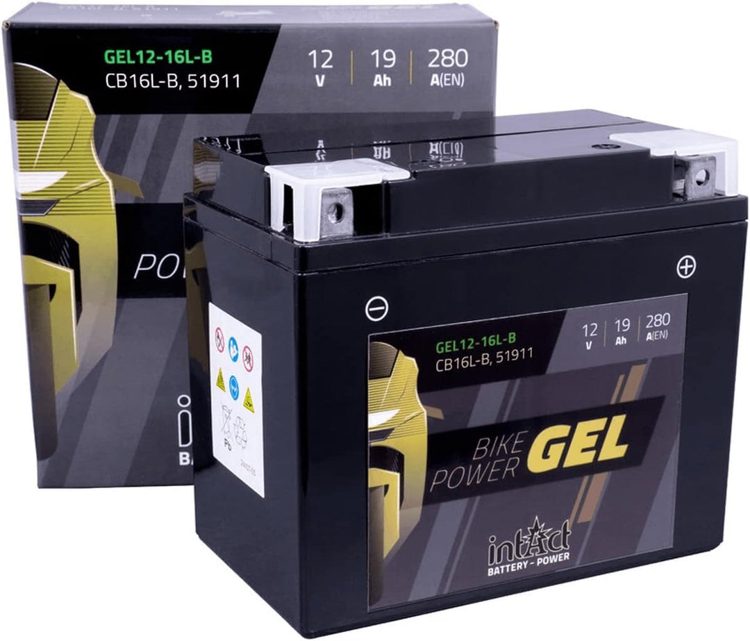 intAct - GEL MOTORRADBATTERIE | Batterie mit +30% Startleistung. Für Roller, Motorrad, Quad, Rasentr