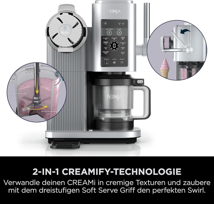 Ninja Swirl by CREAMi Sorbetière et machine à glaces avec 2 pots, 13 modes pour réaliser crèmes glac