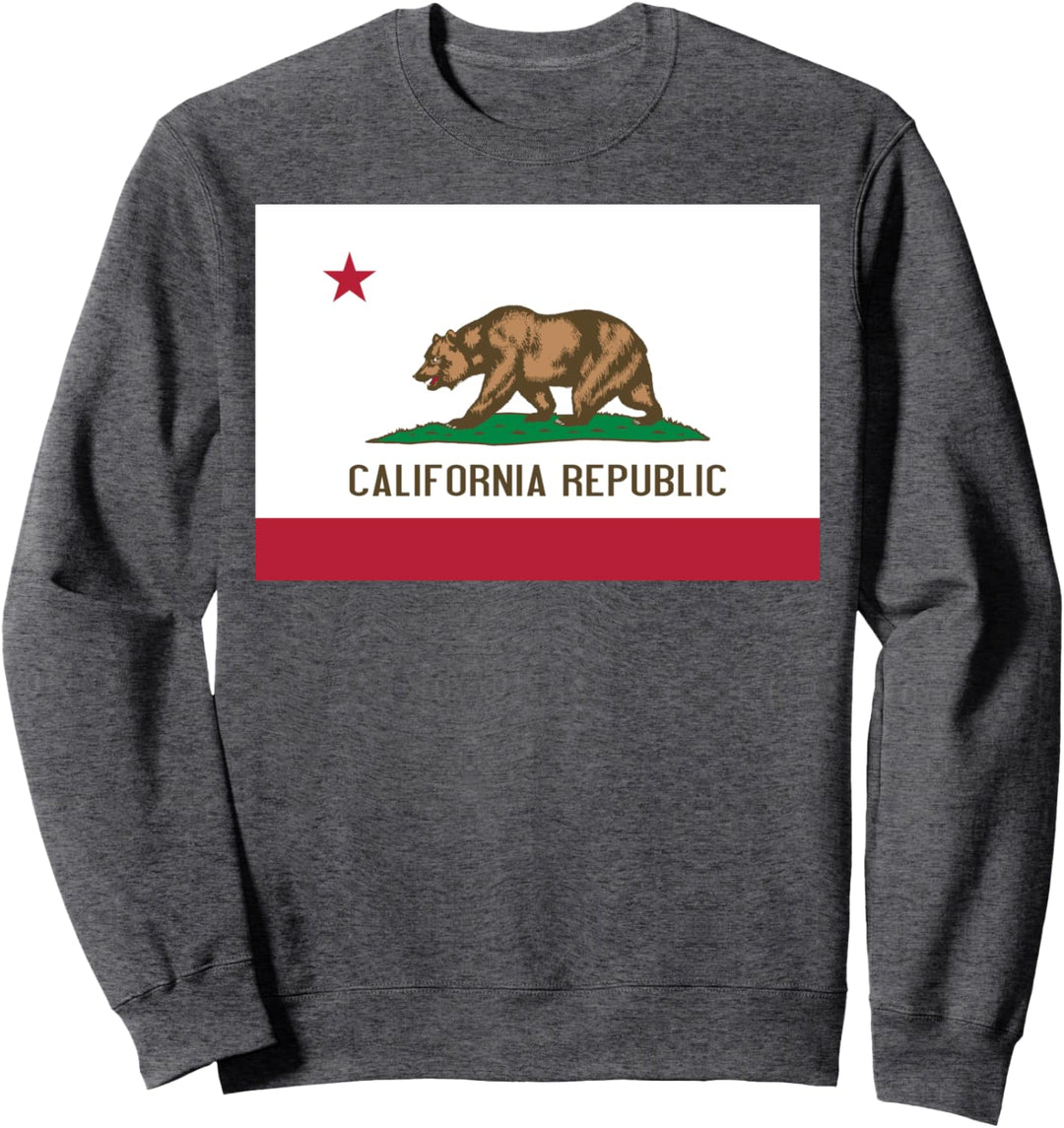 California Republic Bear Flag White Sweatshirt