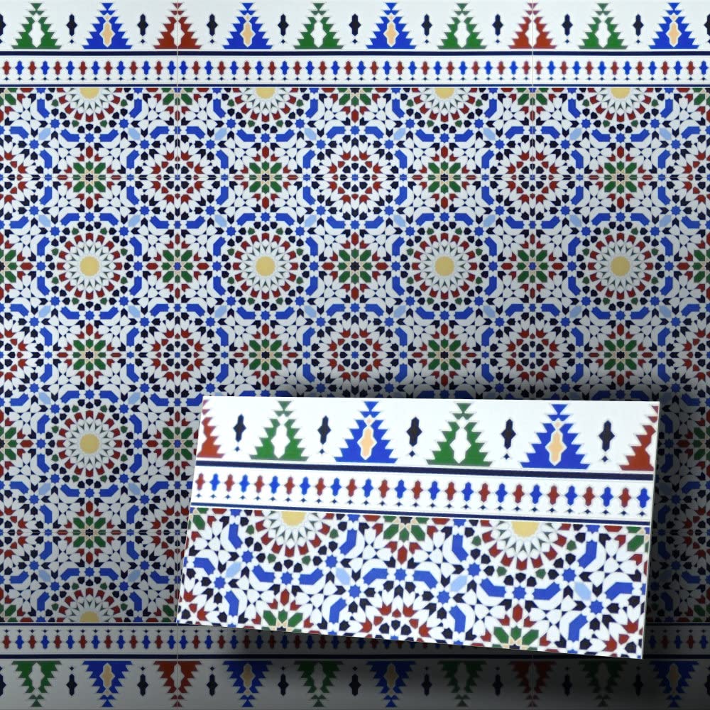 maurische Wandfliesen im Design Tetouan (Bordürenfliese), Bordürenfliese