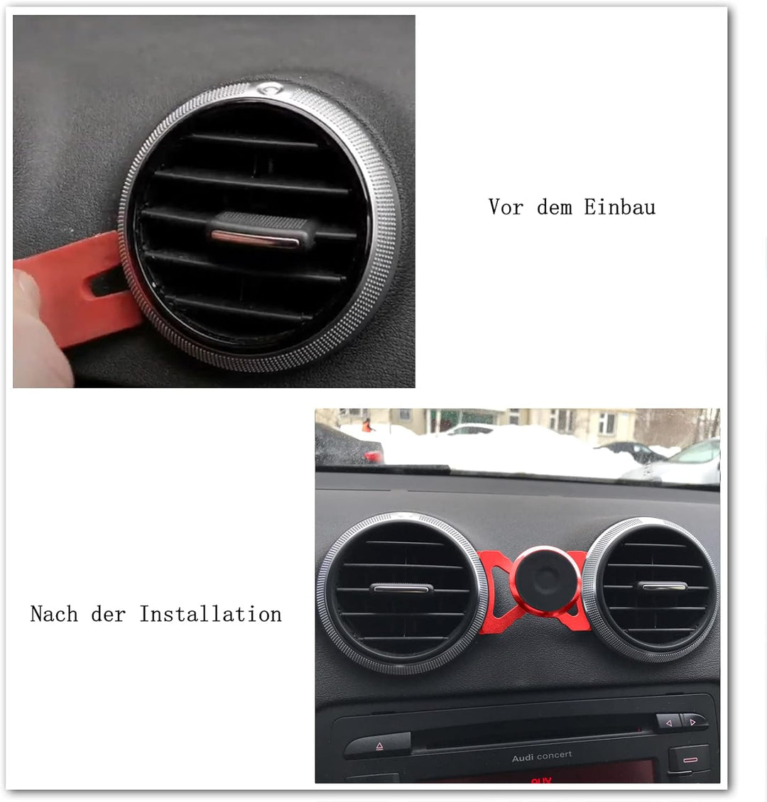 Magnet Handyhalterung kompatibel Audi A3 8P und Audi S3 8P geeignet für Smartphone und GPS mit Auto