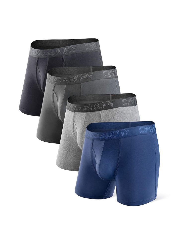 DAVID ARCHY Bambus Boxershorts Herren Unterhosen Männer Boxershorts, Weich, Hautfreundlich und Luftd