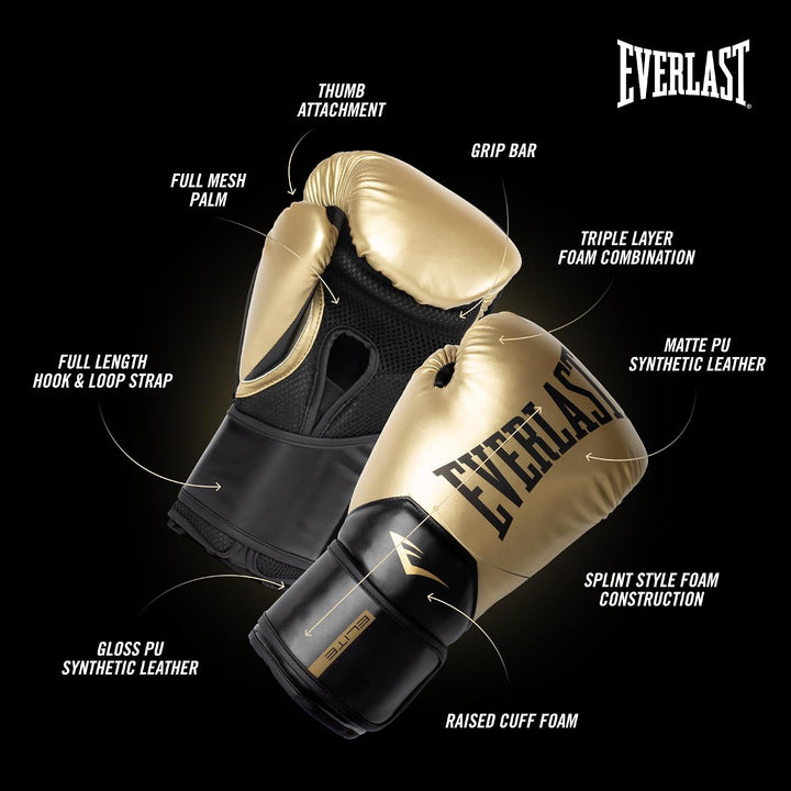 Everlast Unisex Powerlock Training Handschuhe 10oz Gold, 10oz Gold