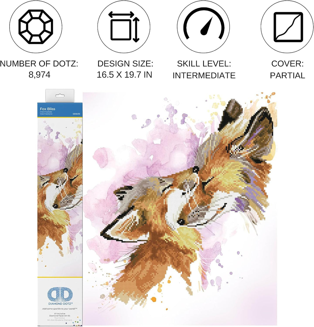 DIAMOND DOTZ DD8.013 - Original 5D Diamond Painting Set Fuchs Glückseligkeit, Kreativset mit 8.974 D