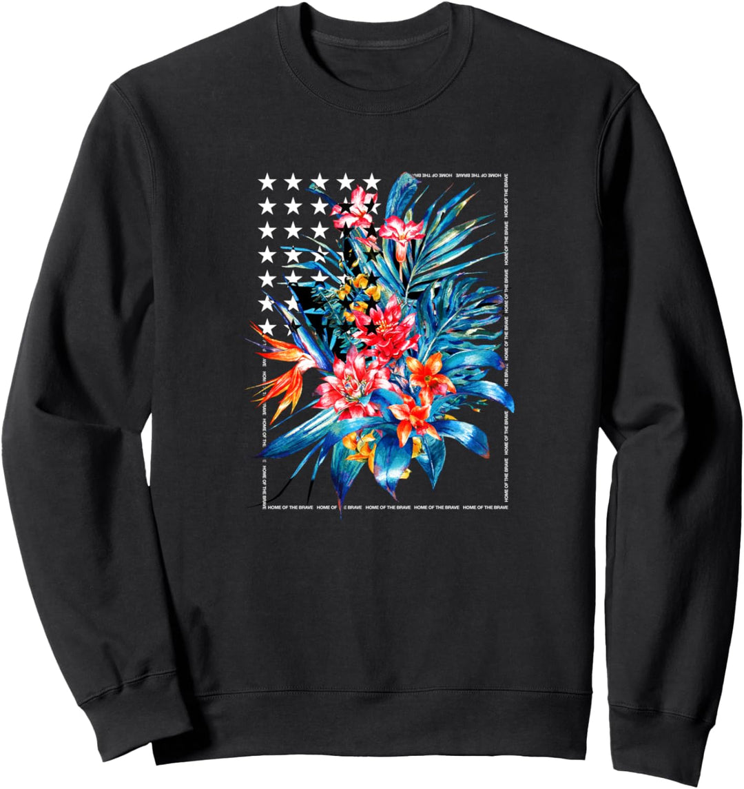 Americana Floral American Flag Sweatshirt