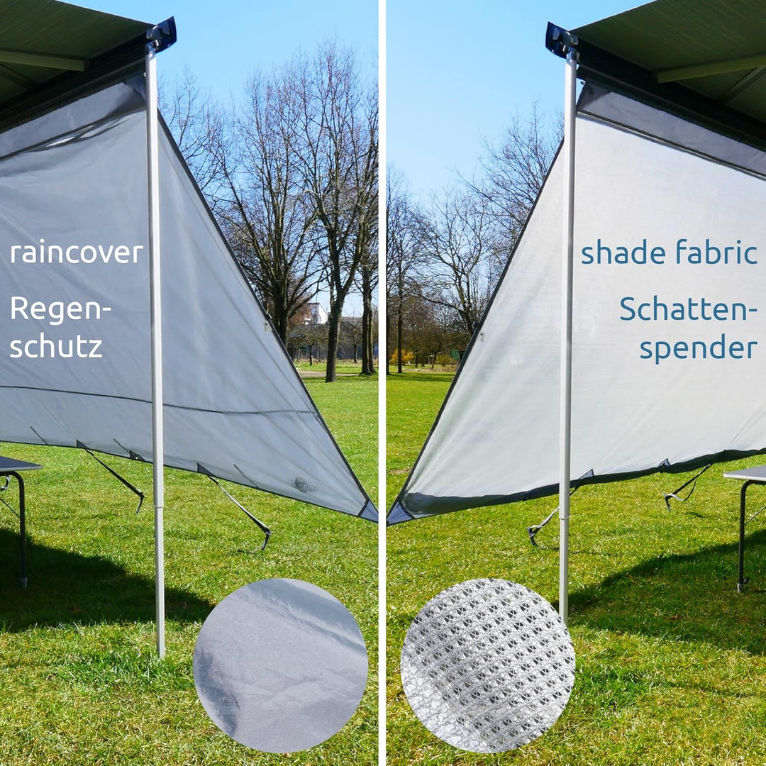 your GEAR Sun &amp; Rain Blocker - Markisenvorderwand oder Seitenwände für Markise - div. Grössen - UPF