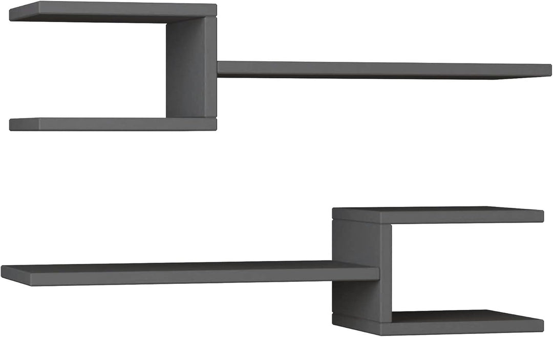 Modernes Wandregal Set mit 2 Regalen | Einzigartiges Gabeldesign | Wohnzimmer, Büro, und mehr | Buch