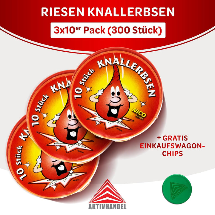 300 Riesen Knallerbsen (30x 10er Dose) von Aktivhandel
