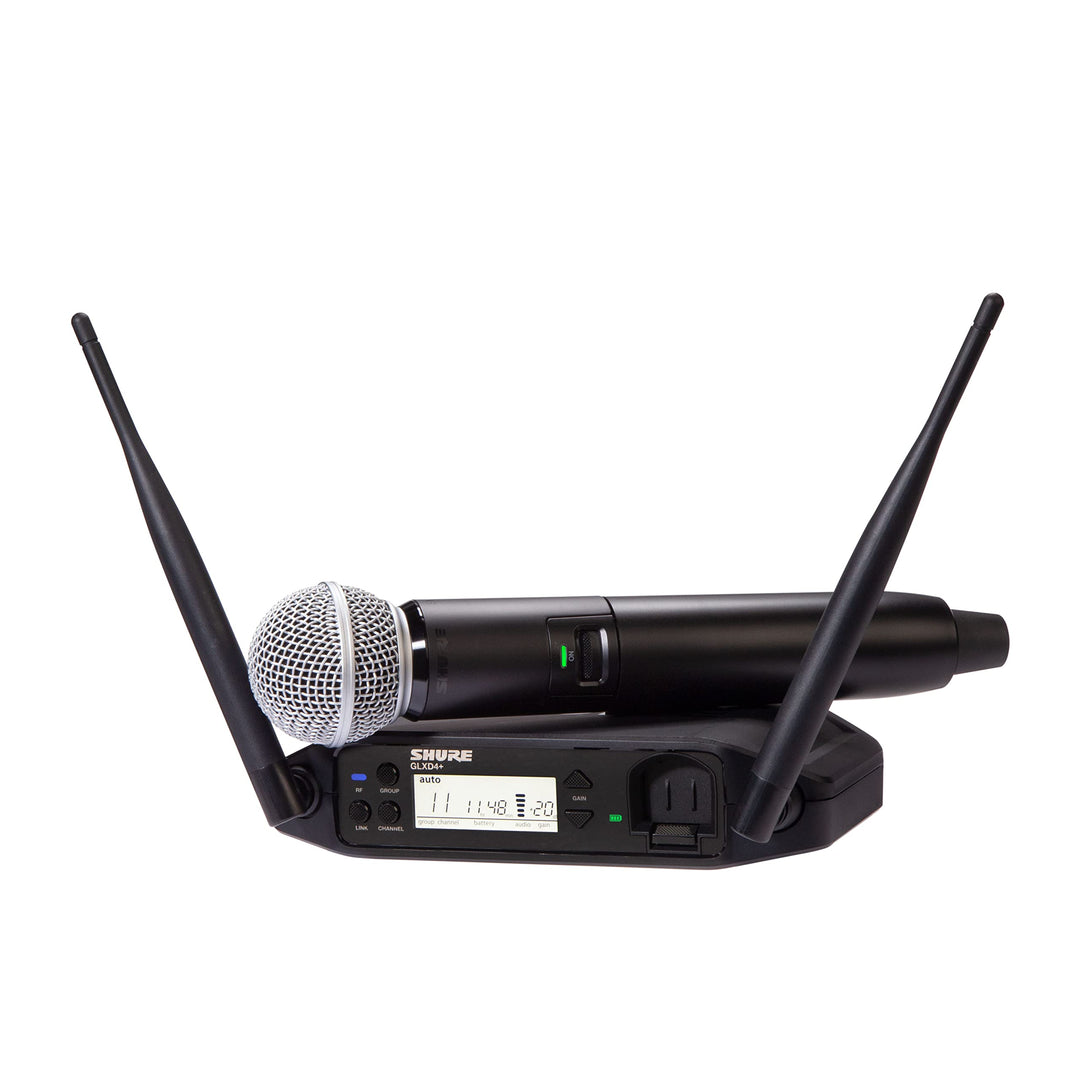 Shure GLXD24+/SM58 Dual Band Pro Digital Wireless Mikrofonsystem für Kirche, Karaoke, Gesang - 12-St