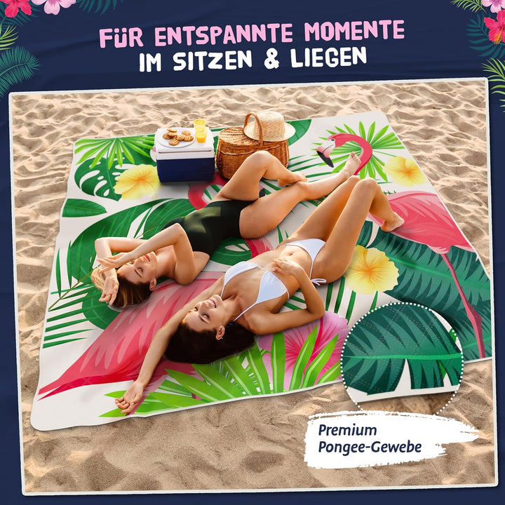 Bobby Beach Picknickdecke wasserabweisend | Stranddecke sandfrei Strandmatte gepolstert | Strandtuch