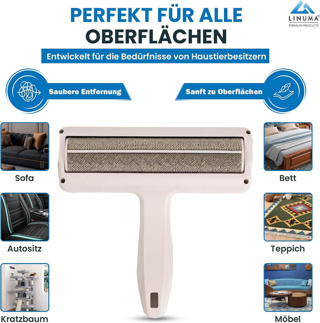 Fusselrolle PRO Tierhaare – extra Starke Aufnahme, wiederverwendbar – Hunde- &amp; Katzenhaare – Sofa, B