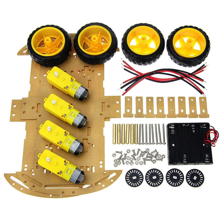 Smart Car Robot, 4WD Smart Robot Car Chassis Kit Gute Richtungsfähigkeit Flexibles Drehen für Unterh