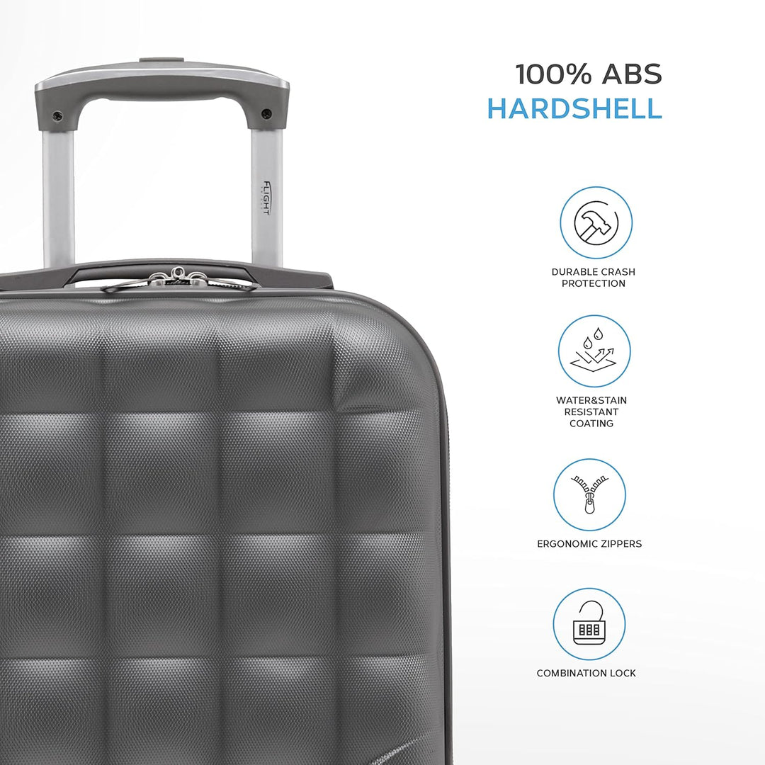Flight Knight Bubble Suitcase - Ryanair easyJet Jet2 Approved - 8 Wheel Carry Cabin Hardcase 45x36x2