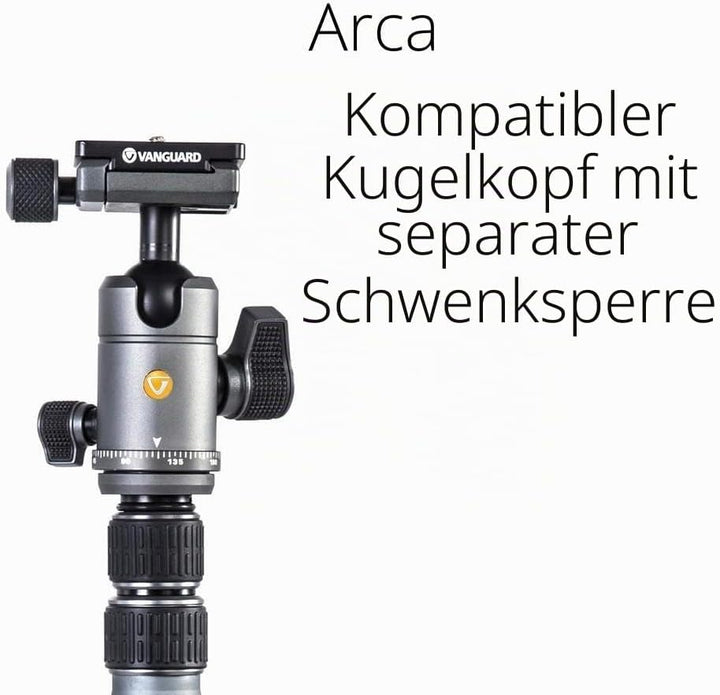 Vanguard VEO 3GO 265HCB - Reisestativ aus Carbon, Silber - schwarz Tripod, Tripod