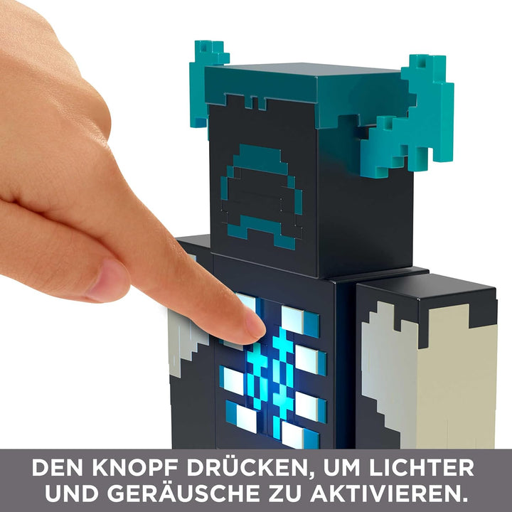 MINECRAFT Wärter Figur - Actionfigur mit Lichtern, Geräuschen und Angriffsmodus, für abenteuerlustig