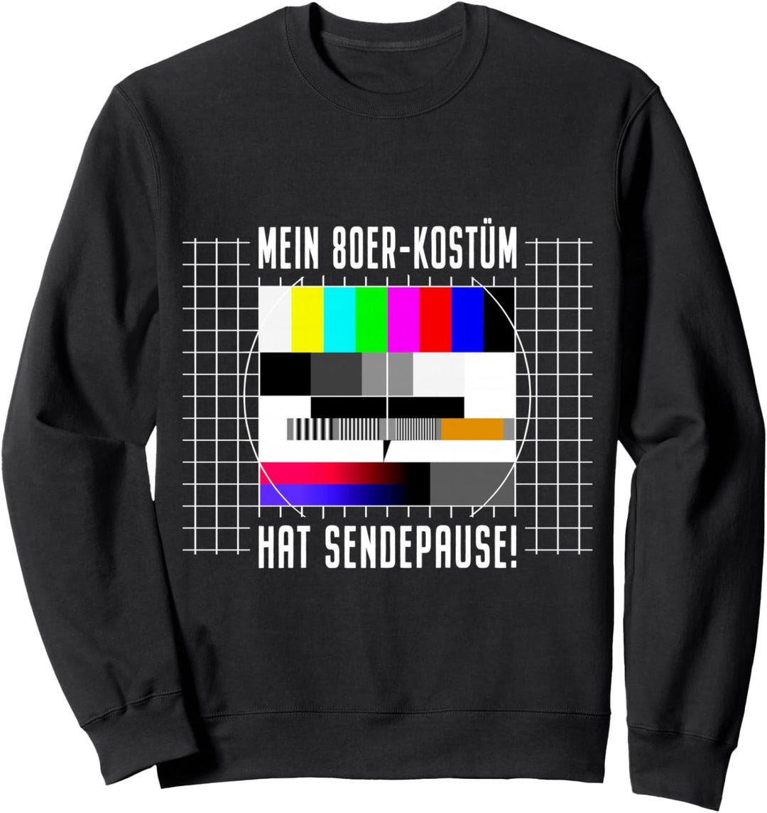 80er Jahre Kostüm Hat Sendepause Testbild 80s Mottoparty Sweatshirt