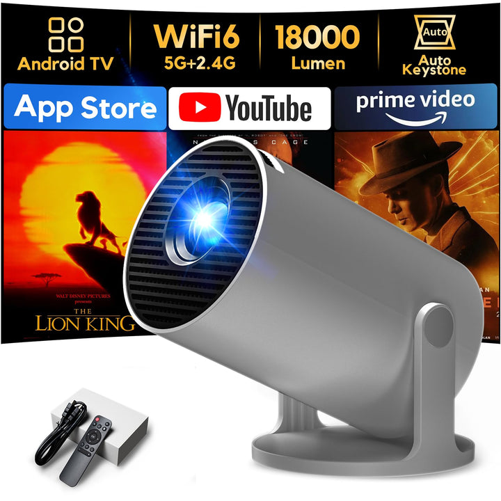 Mini Beamer mit Stativ, AKIYO WiFi Bluetooth Beamer Full HD 1080P Unterstützung, Native 720P Portabl