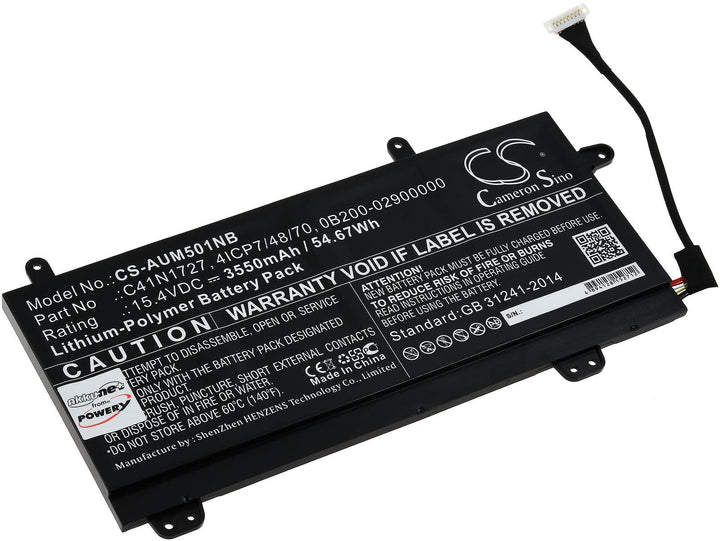 Akku kompatibel mit Asus Typ C41N1727, 15,4V, Li-Polymer