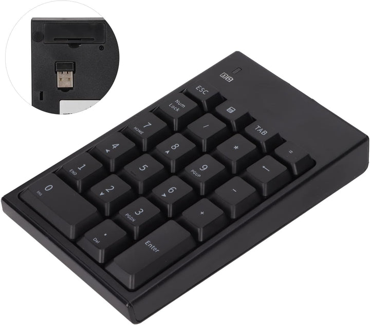 Goshyda Kabelloser Nummernblock, 2,4 GHz USB Wireless Numeric Keypad 22 Key Numpad Financial Account