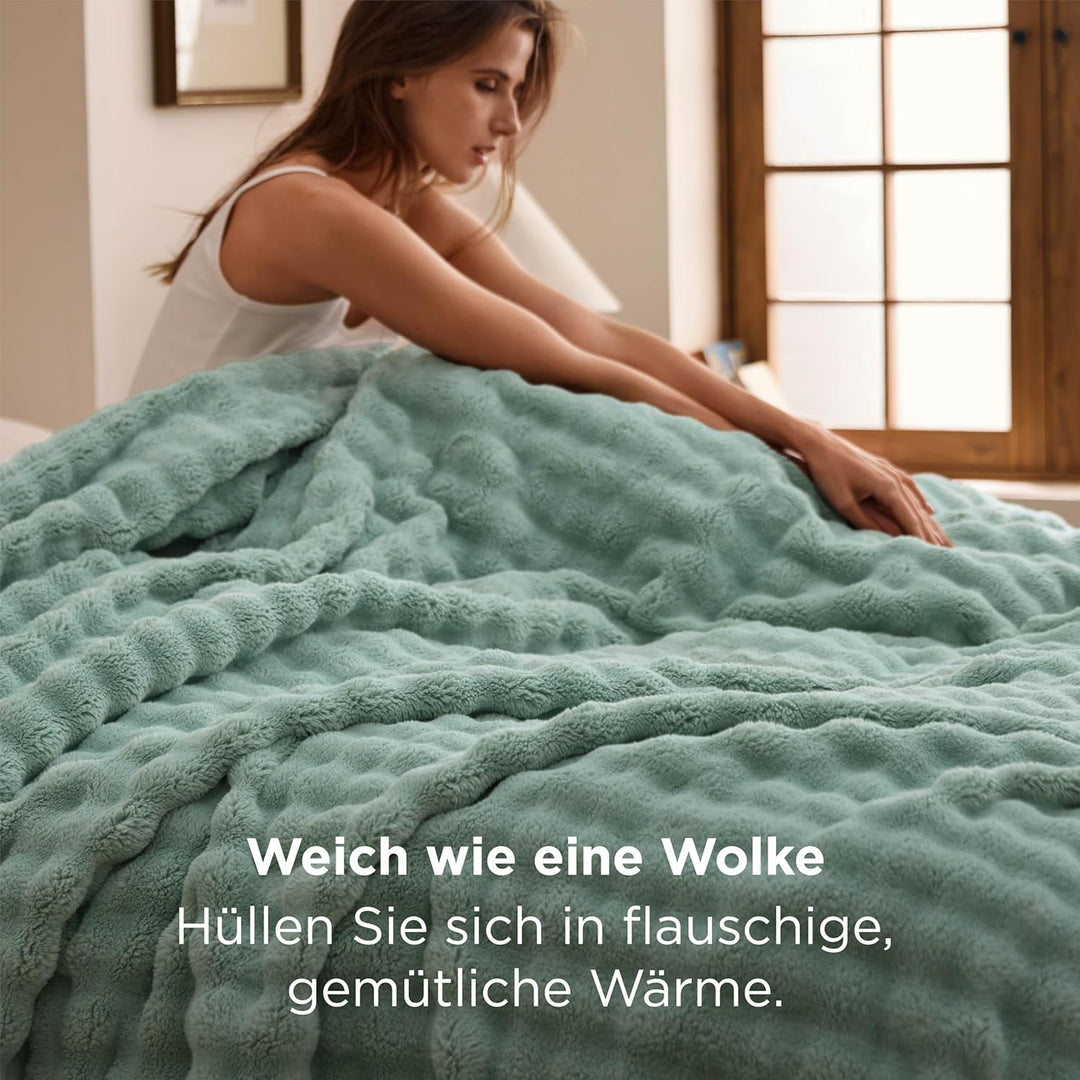 BEDSURE Bubble Decke - Kuscheldecke Flauschig, Sofadecke, Wolldecke &amp; Fleecedecke, Weiche Warme Deck
