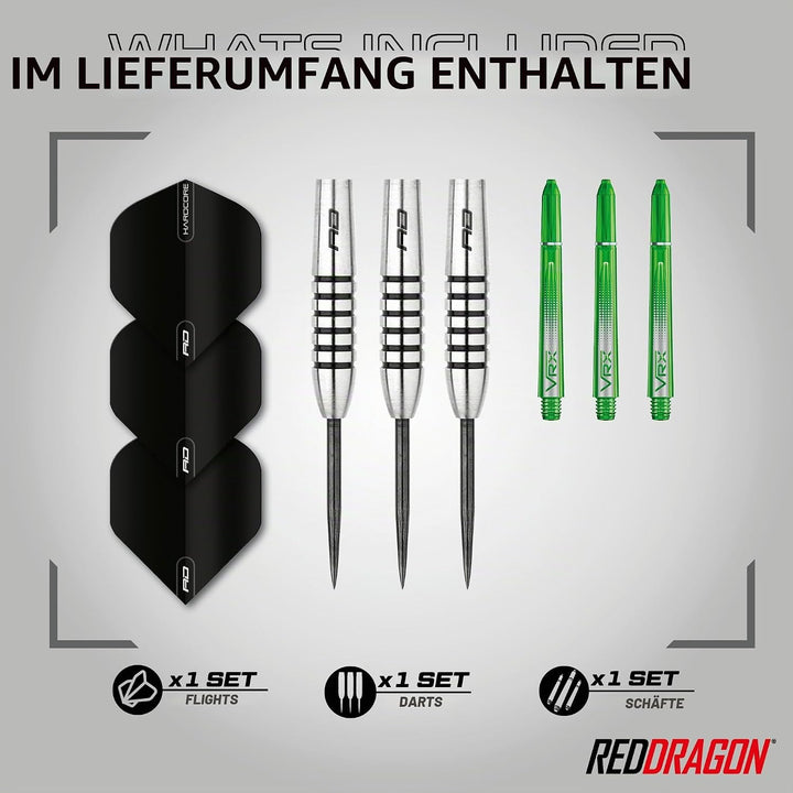 RED DRAGON Featherlite 9: 19g Tungsten Darts Set mit Flights und Schäfte
