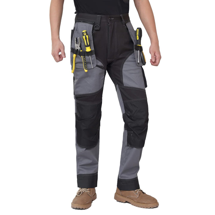 WORK IDEA Arbeitshosen männer, Hose mit multifunktionalen Taschen, Hose mit abnehmbaren Flugtaschen,
