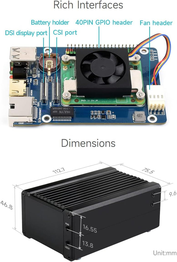 Network Attached Storage(NAS) All-In-One Mini-Computer Compatible with Raspberry Pi Compute Module 4