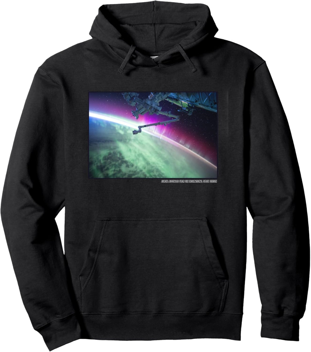 Aurora Australis Südlichter von der Raumstation Pullover Hoodie
