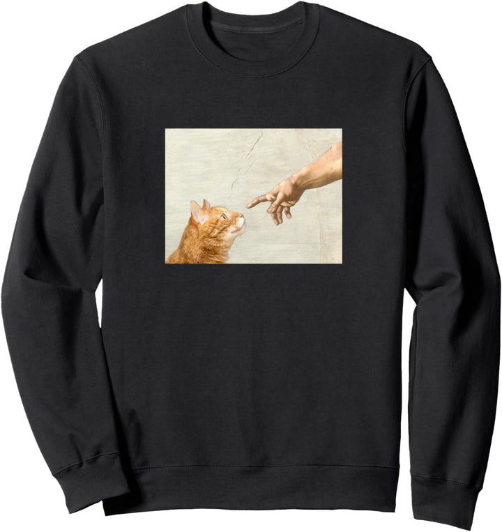 Indie Aesthetic Michaelangelo Creation Katzenkunst Y2k 90er Jahre Sweatshirt