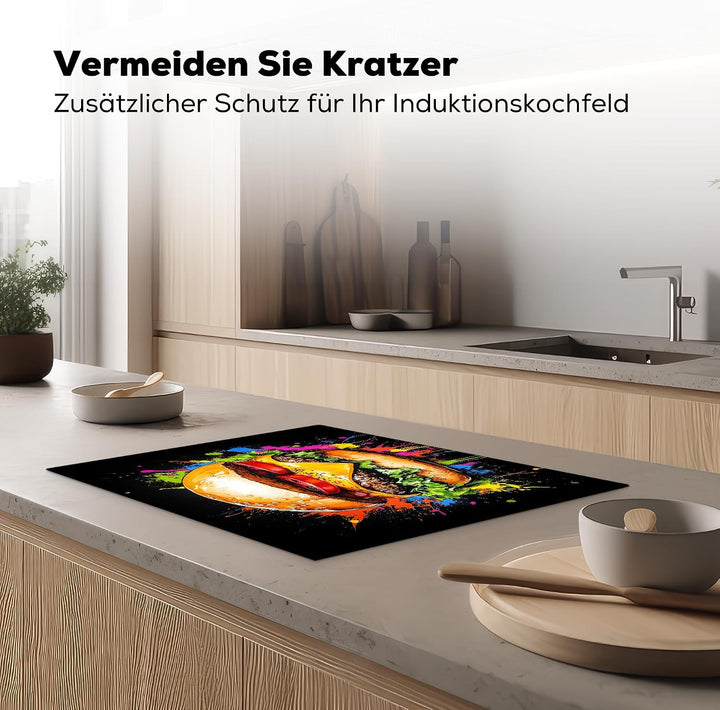 Herdabdeckplatte 70x52 cm Einteilig Herdabdeckung Abdeckplatte für Ceranfeld Abdeckung Induktionskoc