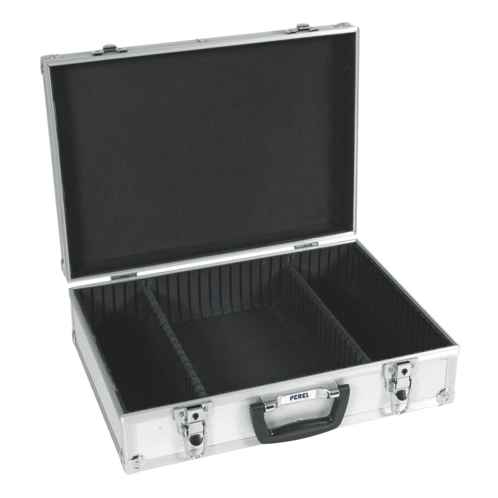 Perel 1819 Werkzeugkoffer aus Aluminium, 42.5 X 30.5 X 12.5 cm 42.5 X 30.5 X 12.5 cm Schwarz,silber,