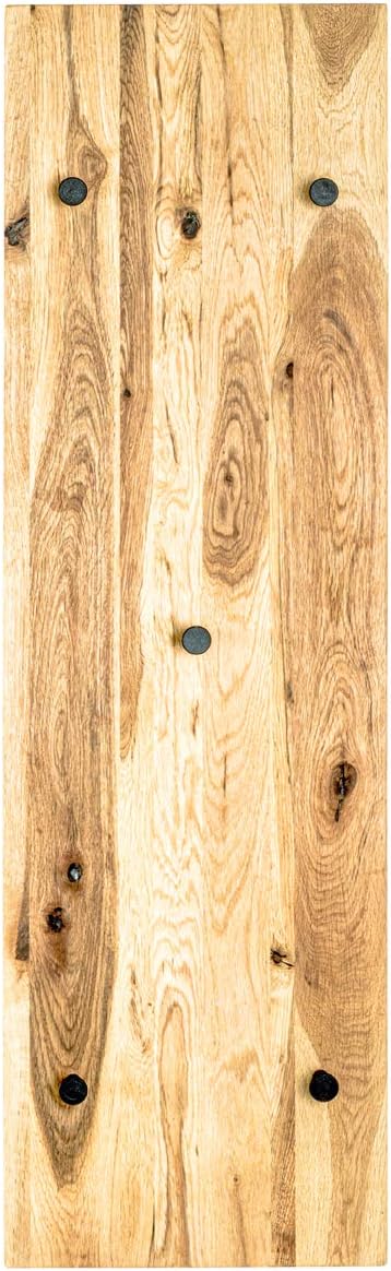 HAKU Möbel Wandgarderobe, Massivholz, eiche geölt-schwarz, B 30 x T 6 x H 100 cm Eiche Geölt-schwarz