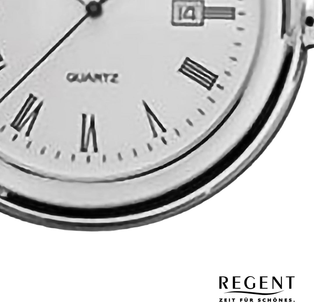 Regent Herren Taschenuhr Savonnette Klappdeckel 47 MM Quarz Weisses Zifferblatt Römische Zahlen Datu