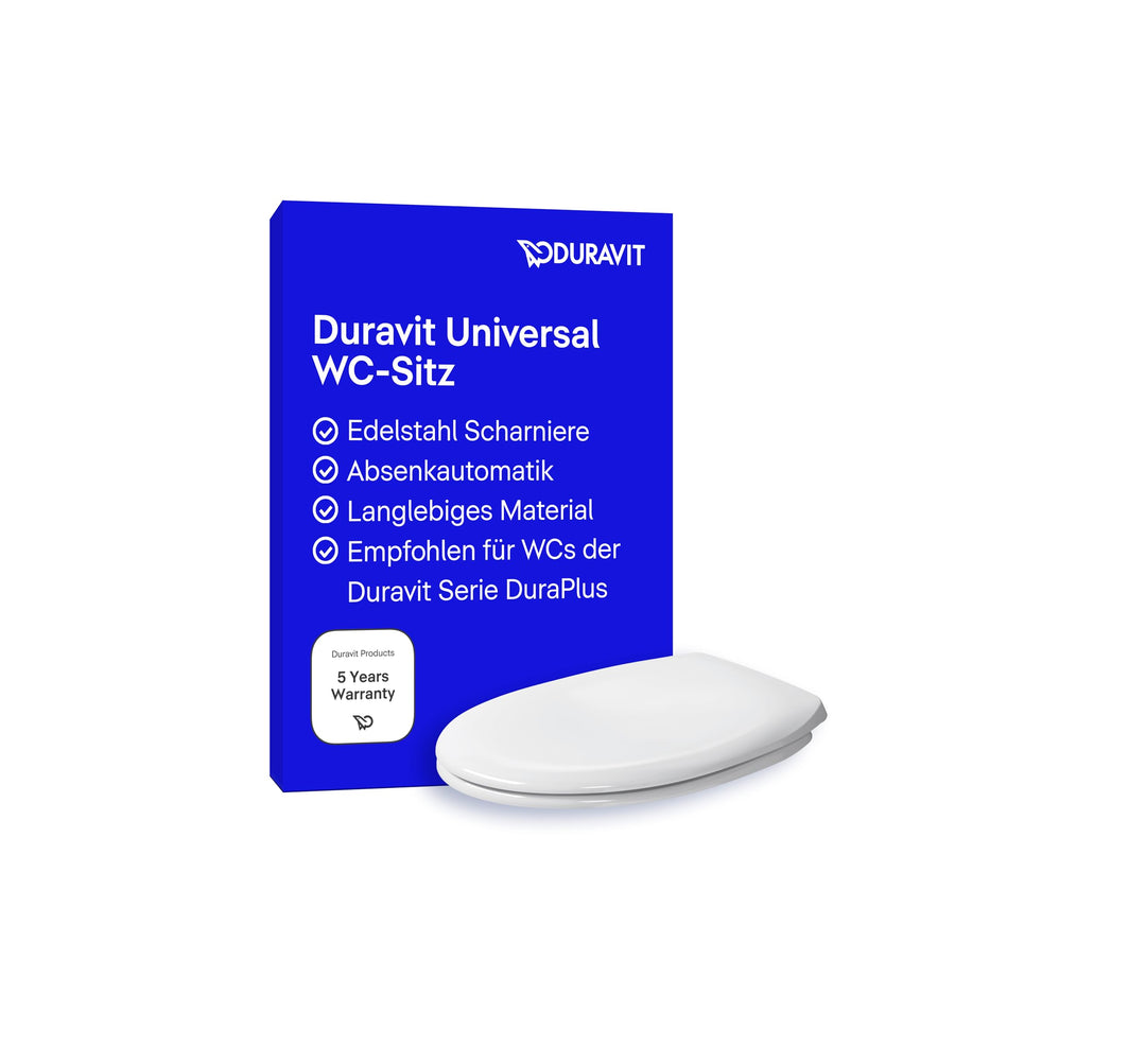 Duravit Universal WC-Sitz, Toilettendeckel mit Absenkautomatik, Klodeckel aus Duroplast, mit Edelsta
