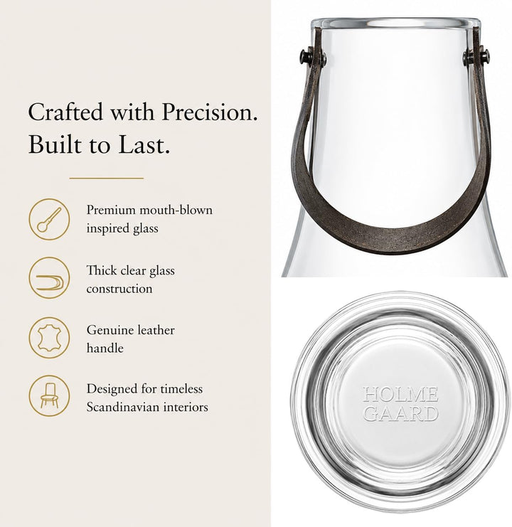 Holmegaard Laterne H29 cm Design with Light aus mundgeblasenem Glas, klar Klar H29 cm, Klar H29 cm