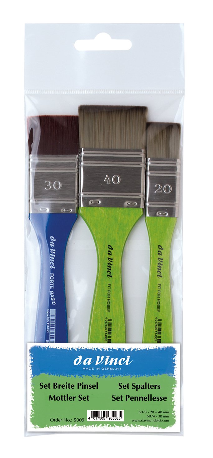 da Vinci Watercolor Serie 5009 Melierpinsel-Set, Synthetik, mehrere Grössen, 3 Pinsel (Serie 5073, 5