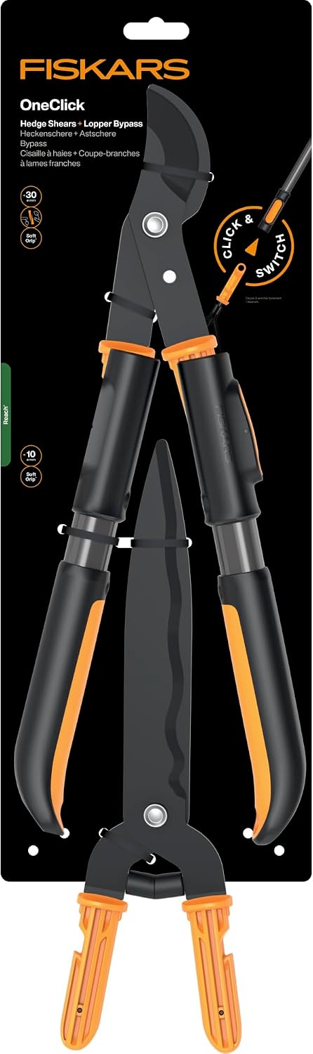 Fiskars OneClick Hedge Shear + Lopper Bypass