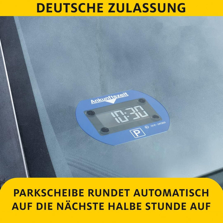 OK Cars - Park Lite Parkscheibe elektrisch mit Zulassung nach STvO - Vollautomatische Parkuhr mit Ba