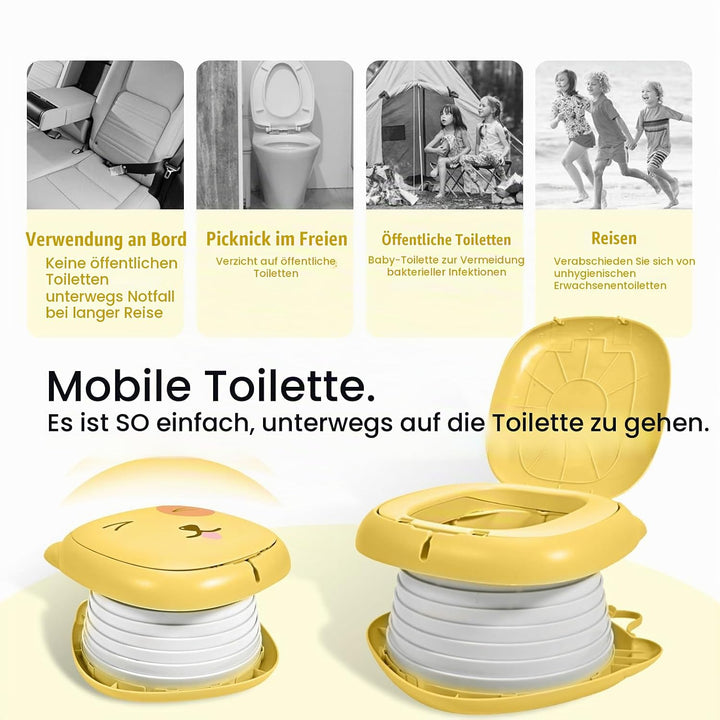 Toilettensitz Kinder, Klapptoilette Für Kinder, Tragbares Reise-Klapptöpfchen,AutoreiseCampin oder F