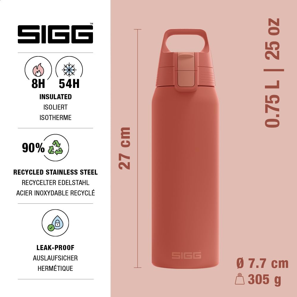 SIGG - Isolierte Trinkflasche - Thermosflasche Shield Therm One Eco Red kohlensäurehaltige Getränke