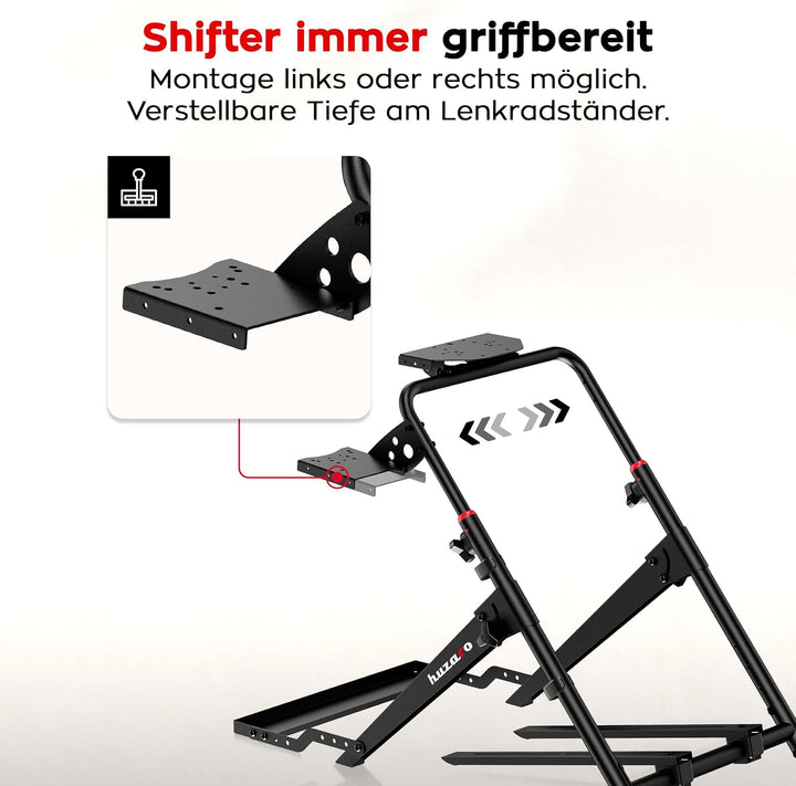 huzaro Speed 4.0 | Lenkradständer für Logitech Thrustmaster Fanatec | Racing Cockpit mit Halterung f