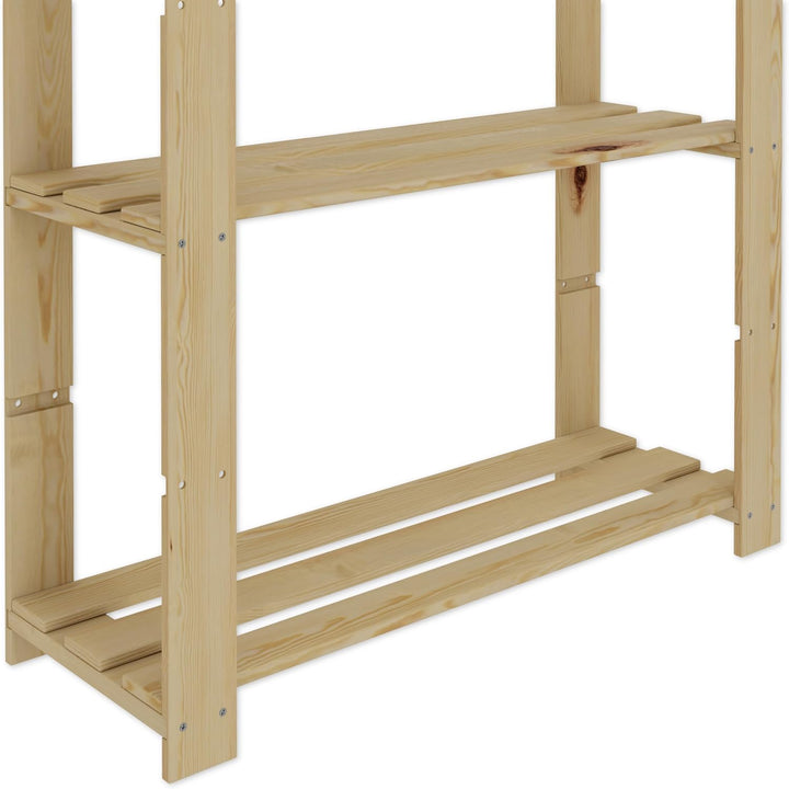 Lenmar Serie B Holzregal, Kiefer, Holz, Hellbeige, B-18 170 x 80 x 30 cm, 5 Böden, Bücherregal, Holz