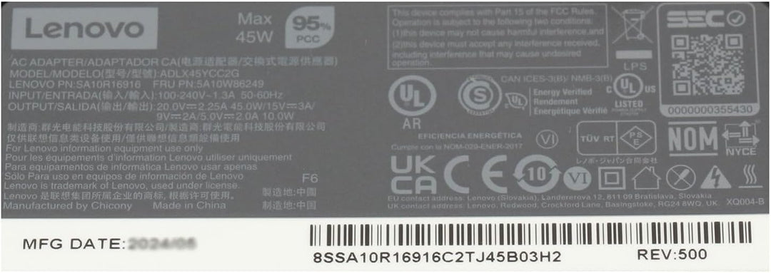 Lenovo ThinkPad E480 (20KQ/20KN) Original USB-C Netzteil 45 Watt