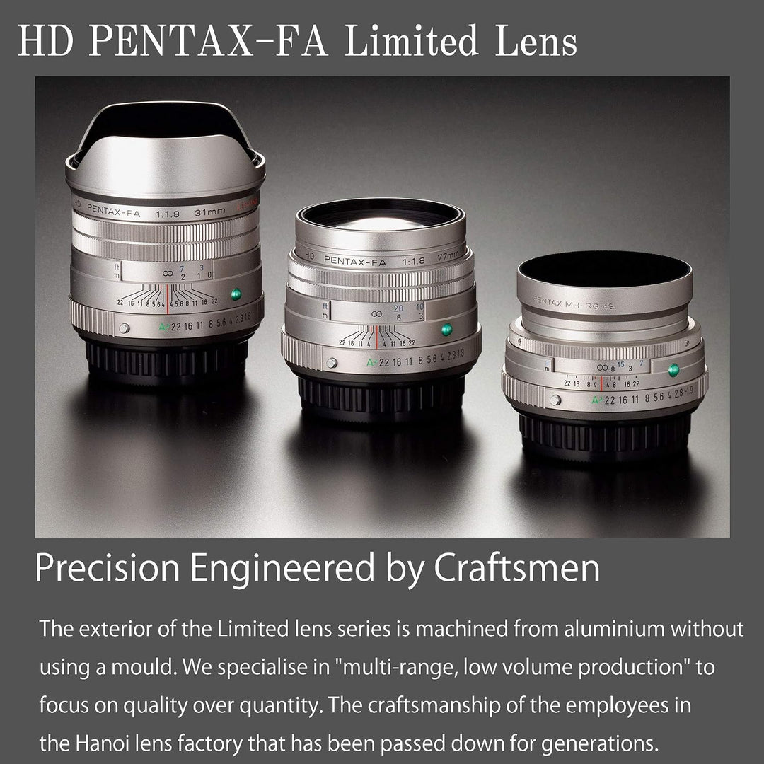 Pentax PENTAX-FA 43mmF1.8 Limited Silber Weitwinkelobjektiv mit leistungsstarker HD-Vergütung, für d