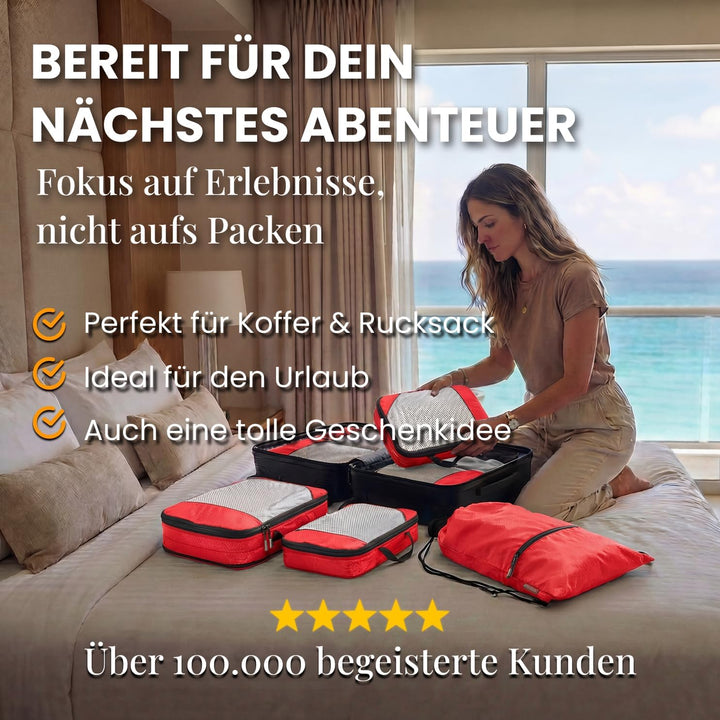 Compression Packing Cubes Set für mehr Platz im Koffer &amp; Backpack - Packwürfel Packing Cubes Compres
