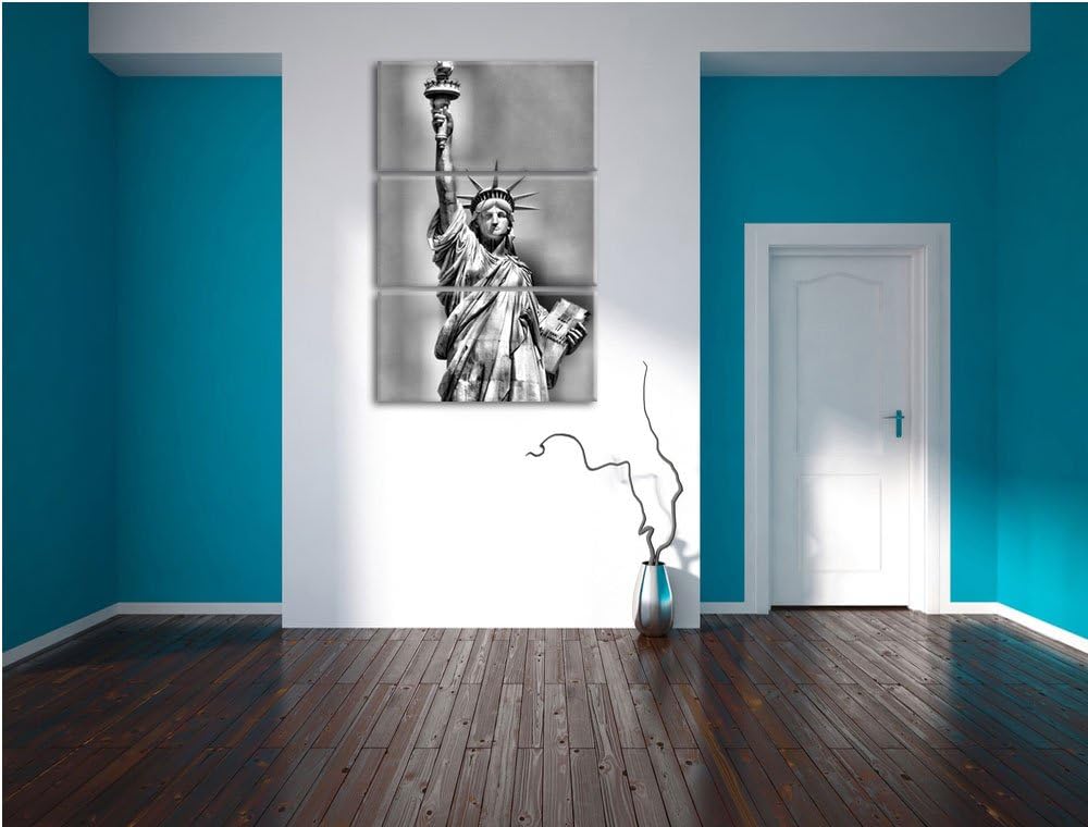 Pixxprint Freiheitsstatue als Leinwandbild/Grösse: 3 Teilig (120x80) cm/Wandbild/Kunstdruck/fertig b