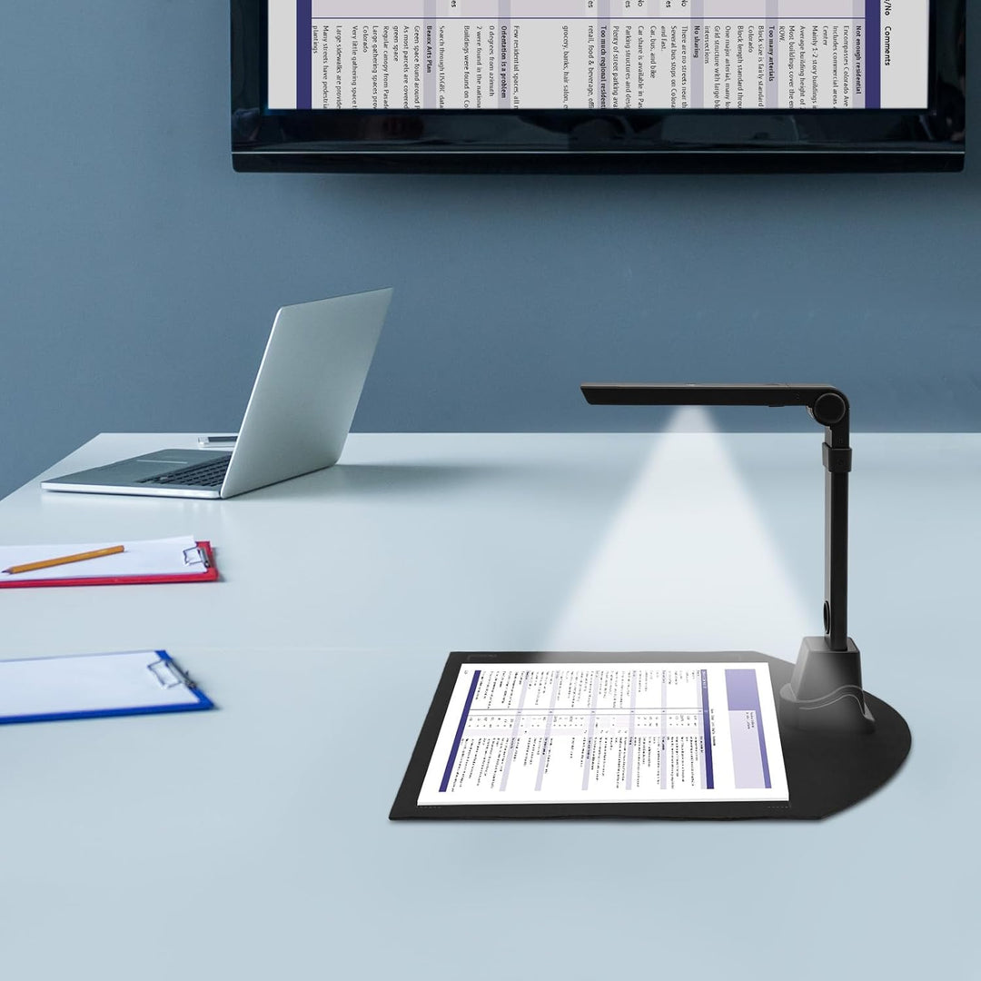 Faltbarer OCR Dokumentenkamera Scanner, 8MP A3 Visualizer Tischscanner Dokumentenscanner mit 3-Level
